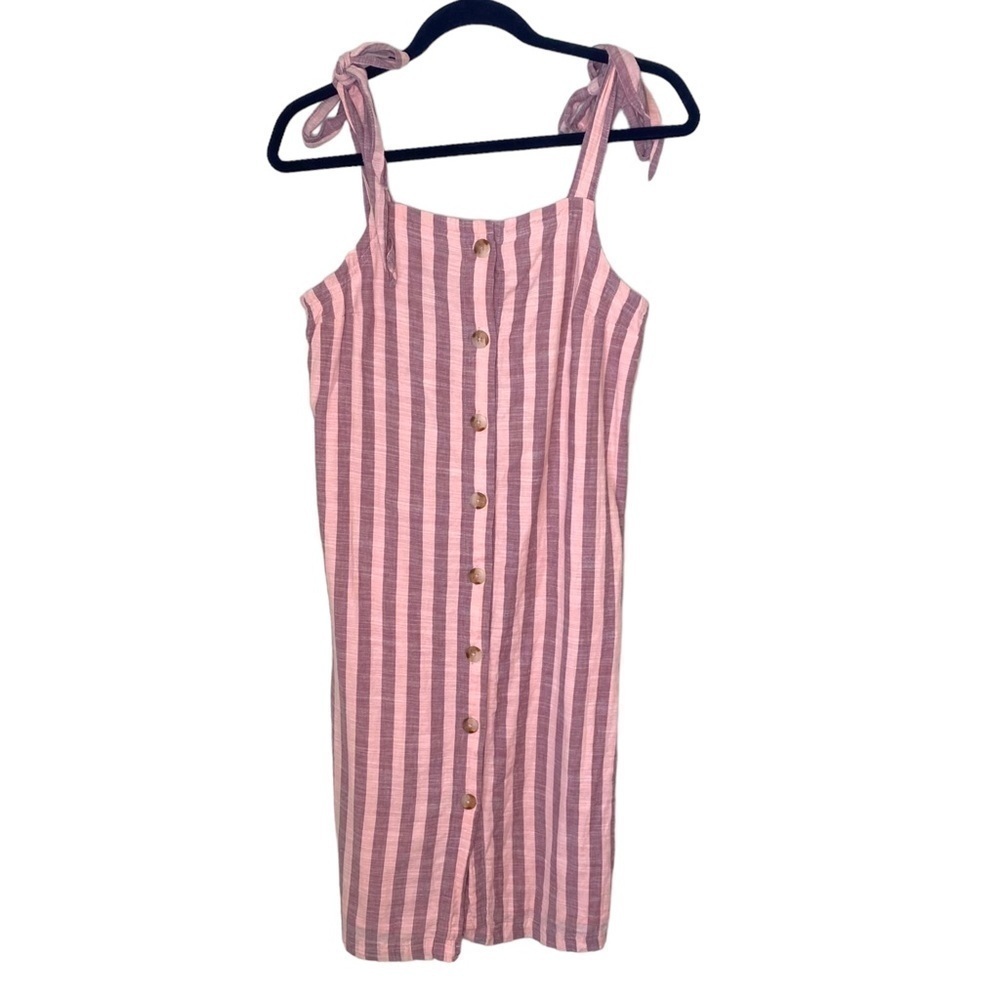 Ichi Womens Tulle Button Down Midi Dress